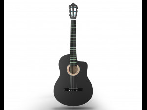 black classic guitar 3D Model