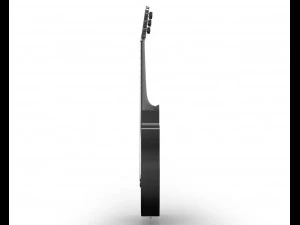 siyah klasik gitar 3D Model