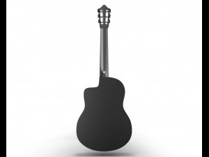 siyah klasik gitar 3D Model