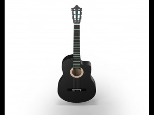 black classic guitar 3D Model