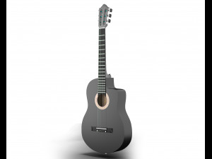 black classic guitar 3D Model