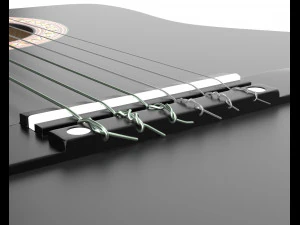 siyah klasik gitar 3D Model