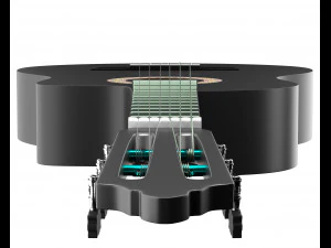 siyah klasik gitar 3D Model