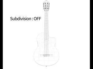 siyah klasik gitar 3D Model