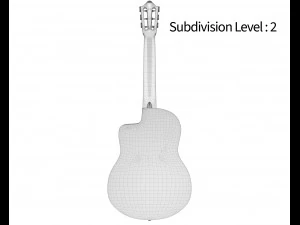 siyah klasik gitar 3D Model