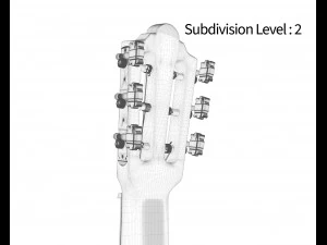 siyah klasik gitar 3D Model