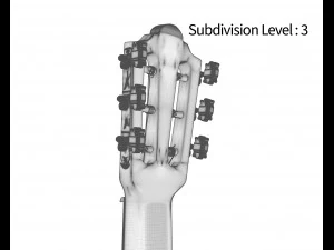 siyah klasik gitar 3D Model