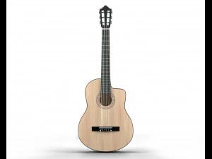 guitarra cl&aacute;ssica escura Modelo 3D