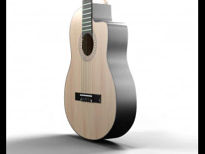 guitarra cl&aacute;ssica escura Modelo 3D