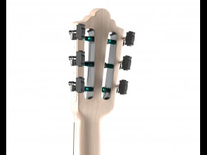 guitarra cl&aacute;ssica escura Modelo 3D