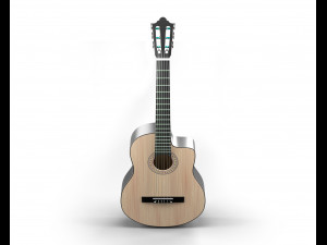dark classic guitar Modello 3D