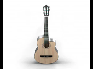 guitarra cl&aacute;ssica escura Modelo 3D