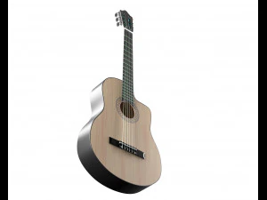 guitarra cl&aacute;ssica escura Modelo 3D