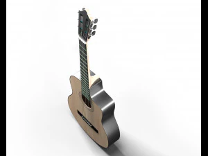 guitarra cl&aacute;ssica escura Modelo 3D