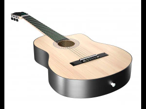 guitarra cl&aacute;ssica escura Modelo 3D