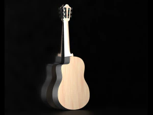 guitarra cl&aacute;ssica escura Modelo 3D