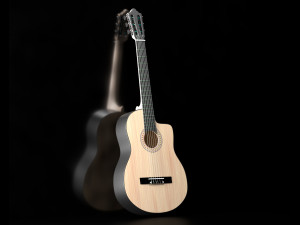 dark classic guitar Modello 3D