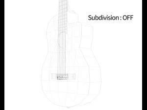 guitarra cl&aacute;ssica escura Modelo 3D