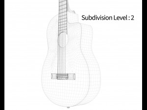 dark classic guitar Modello 3D