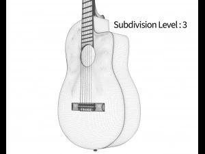 guitarra cl&aacute;ssica escura Modelo 3D