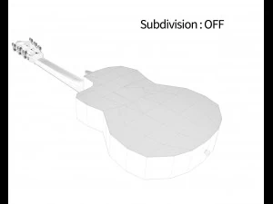 guitarra cl&aacute;ssica escura Modelo 3D