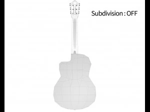 guitarra cl&aacute;ssica escura Modelo 3D