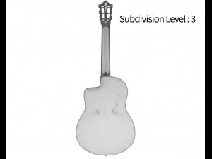 guitarra cl&aacute;ssica escura Modelo 3D