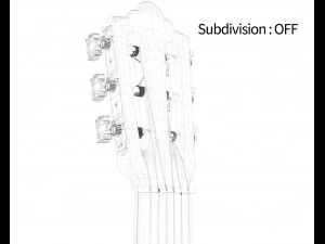guitarra cl&aacute;ssica escura Modelo 3D
