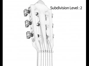 guitarra cl&aacute;ssica escura Modelo 3D