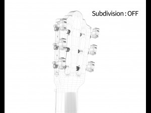 dark classic guitar Modello 3D