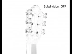 guitarra cl&aacute;ssica escura Modelo 3D
