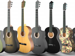 klasik gitar koleksiyonu 3D Model