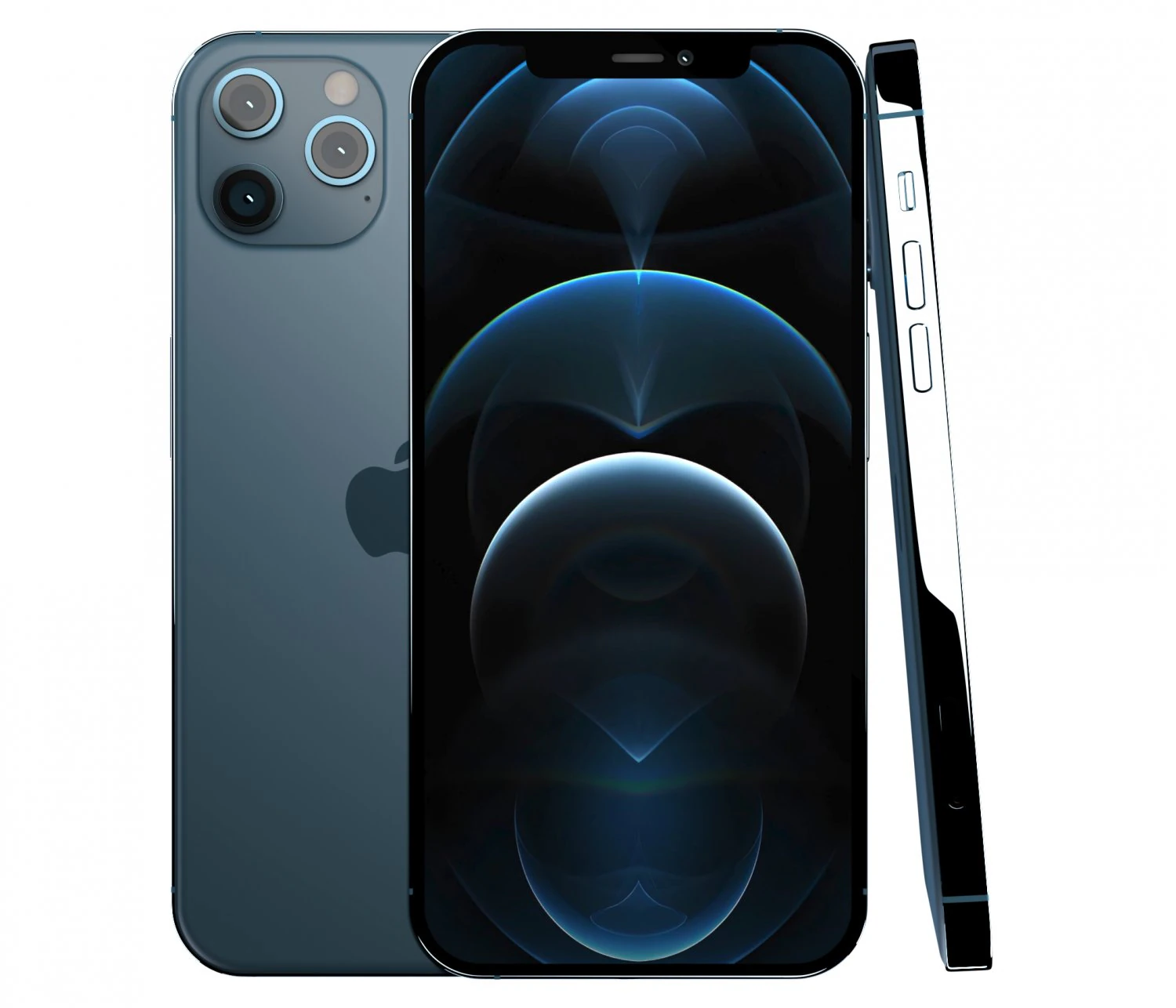 apple iphone 12 pro max plastic blue 3D Model .c4d .max .obj .3ds .fbx .stl .blend