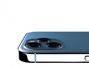 apple iphone 12 pro max plastic blue 3D 모델
