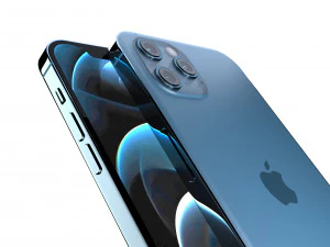 apple iphone 12 pro max plastic blue 3D Model