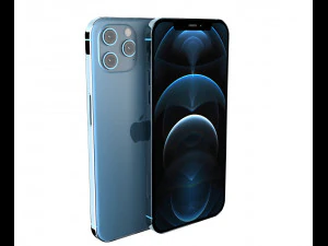 apple iphone 12 pro max plastic blue 3D Model