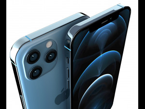 apple iphone 12 pro max plastic blue 3D 모델