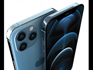 apple iphone 12 pro max plastic blue 3D Model