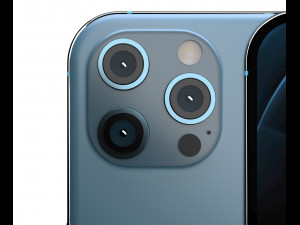 apple iphone 12 pro max pacific blue 3Dモデル