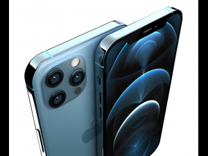 apple iphone 12 pro max pacific blue 3Dモデル