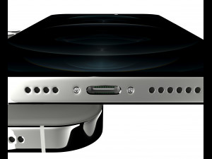 apple iphone 12 pro max silver 3D Модель