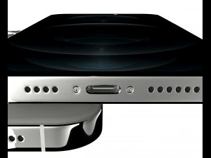 apple iphone 12 pro max silver 3D Model