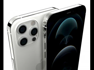 apple iphone 12 pro max silver 3D Model