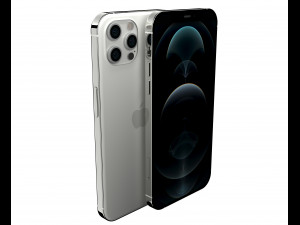 apple iphone 12 pro max silver 3D Модель