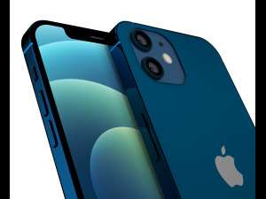 apple iphone 12 blue 3D Модель