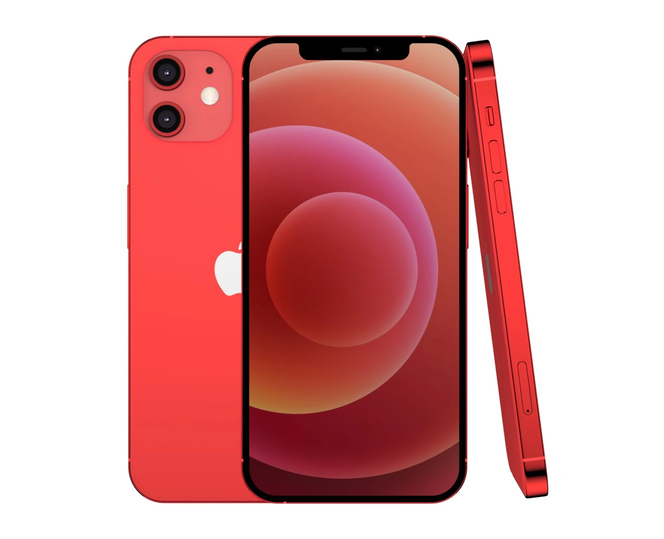 apple iphone 12 red 3D Model .c4d .max .obj .3ds .fbx .stl .blend 