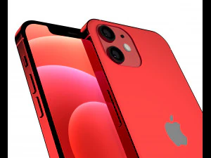 apple iphone 12 red 3D Model
