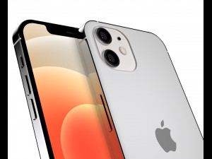 apple iphone 12 white Model 3D
