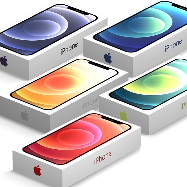 apple iphone 12 boxes 3D Model .c4d .max .obj .3ds .fbx .stl .blend 