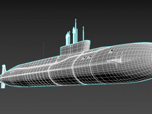nuclear submarine borey Modelo 3D